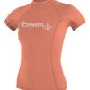 O'Neill WOMENS BASIC S/S RASH GUARD 1 O'Neill WOMENS BASIC S/S RASH GUARD -O’Neill shop LIGHT GRAPEFRUIT color swatch